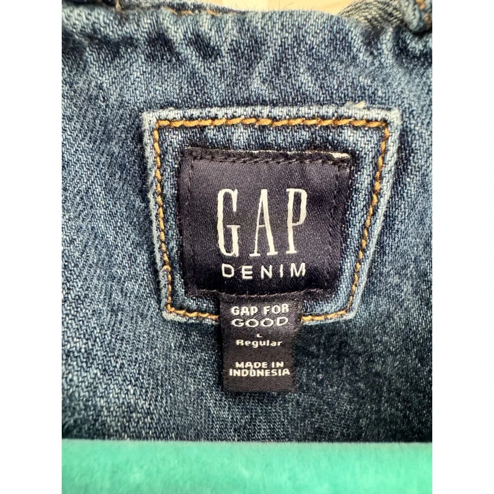 Gap Kids Girls Denim Jean Jacket‎ with Hood Blue Medium Wash Size Large 10 12